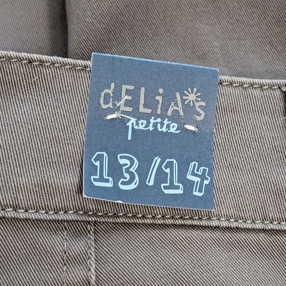 DELIA*S, Vintage Y2K, Bleeker Flared Khakis, Gray, Size 13/14 Petite. - Picture 8 of 11